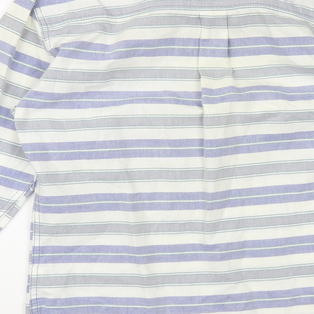 Mens UK Size M NEXT Blue Button-Up Long Sleeve Casual Shirt