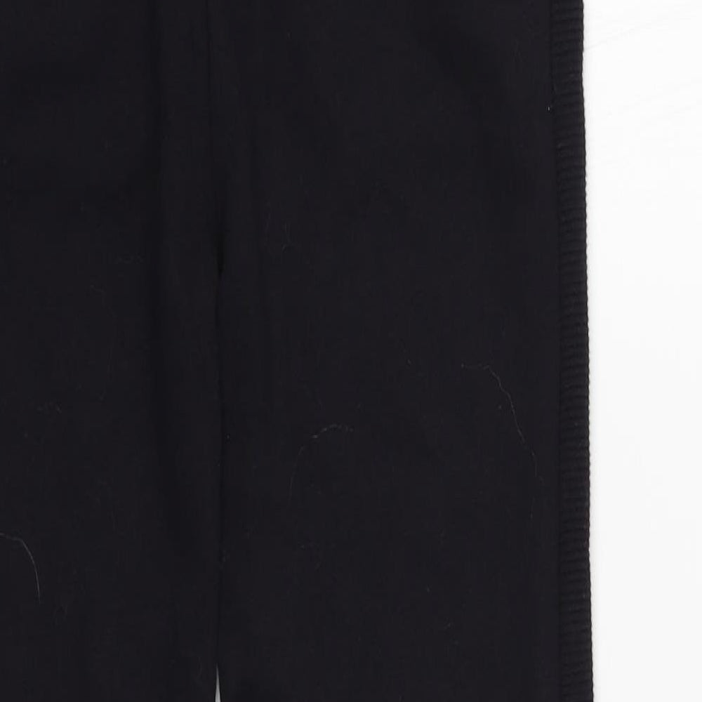 TU Girls Black Cotton Jogger Trousers Size 9 Months Regular Drawstring