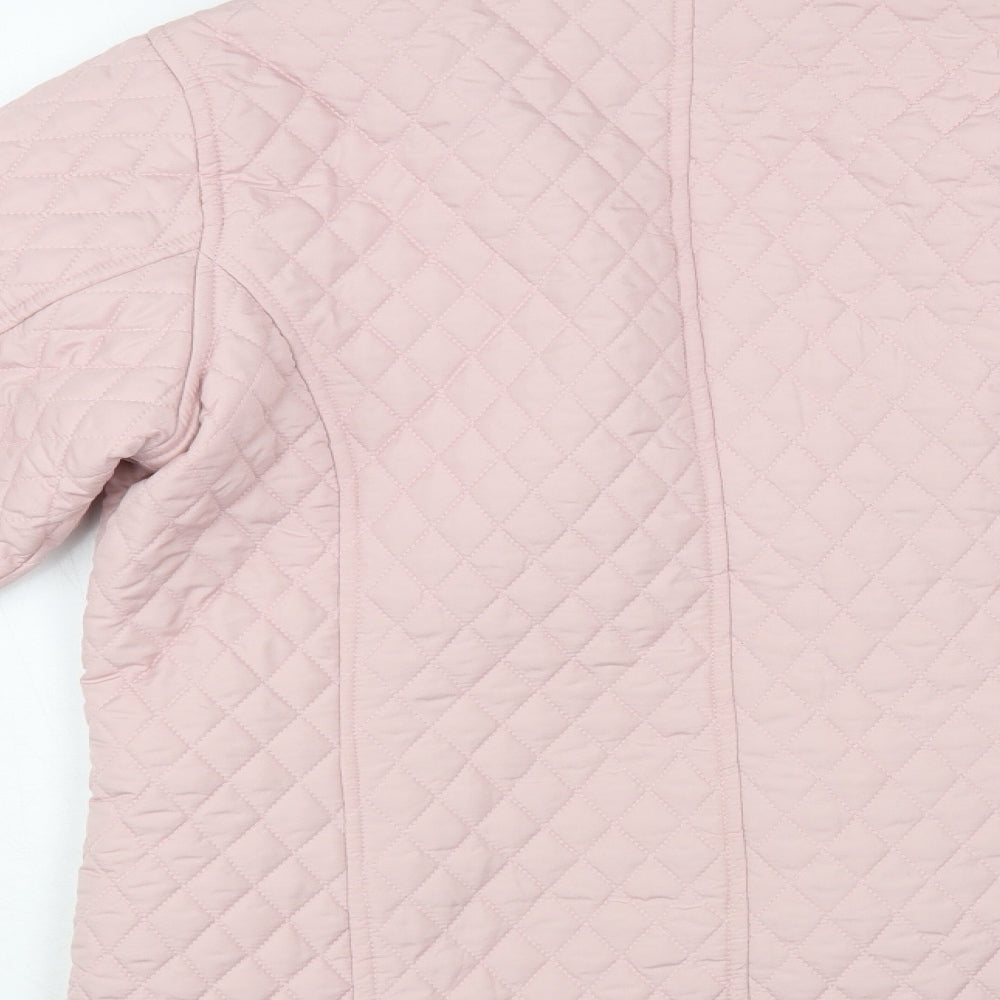 Womens UK Size S Pure & Natural Pink Quilted Coat