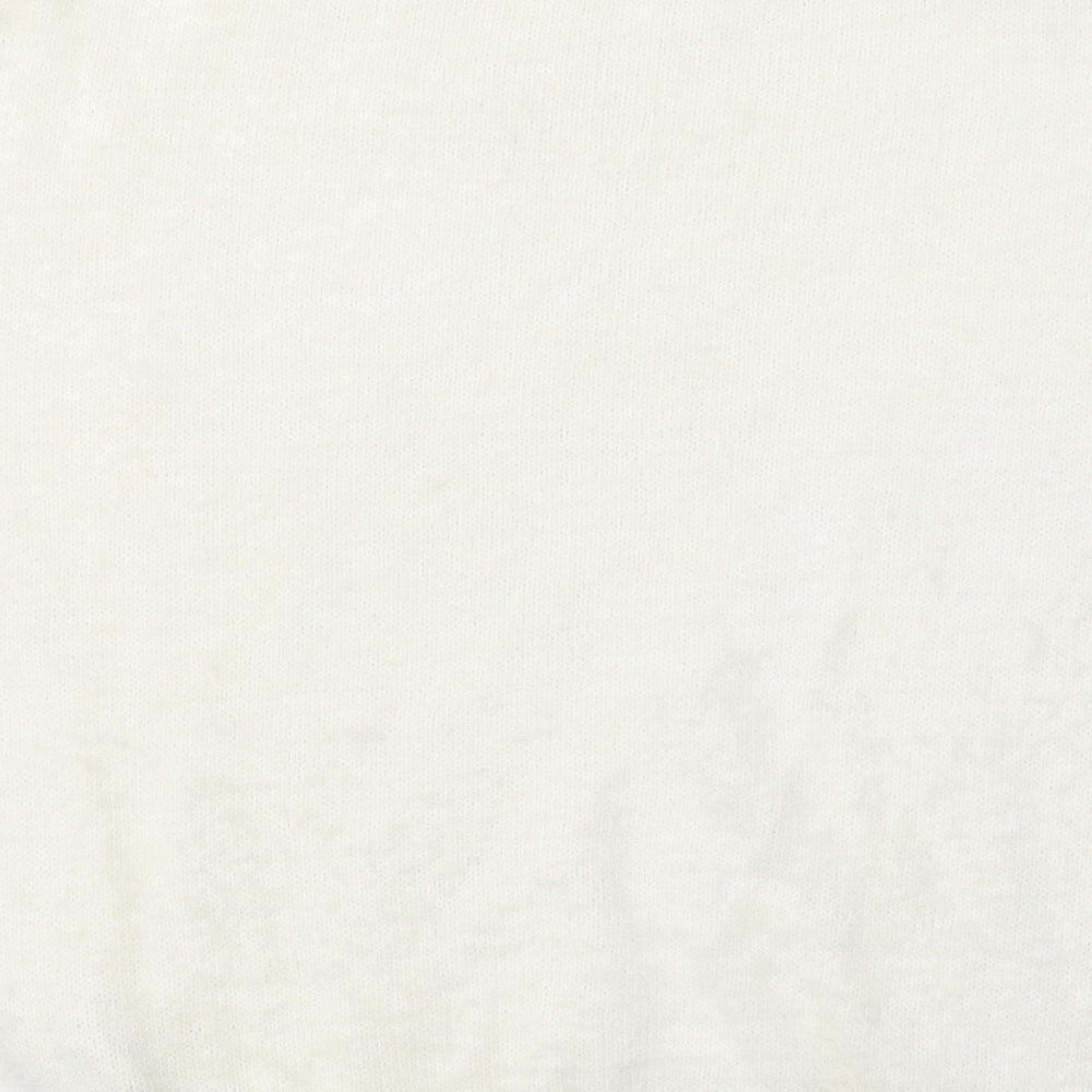 Atmosphere Womens White Round Neck Polyimide Pullover Jumper Size XS