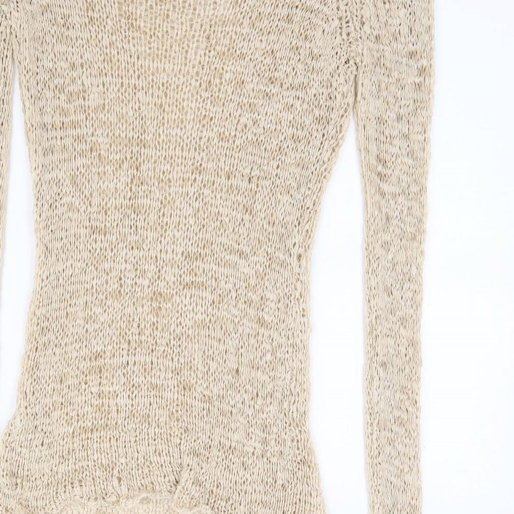 Womens UK Size 14 BHS Beige Pullover Jumper