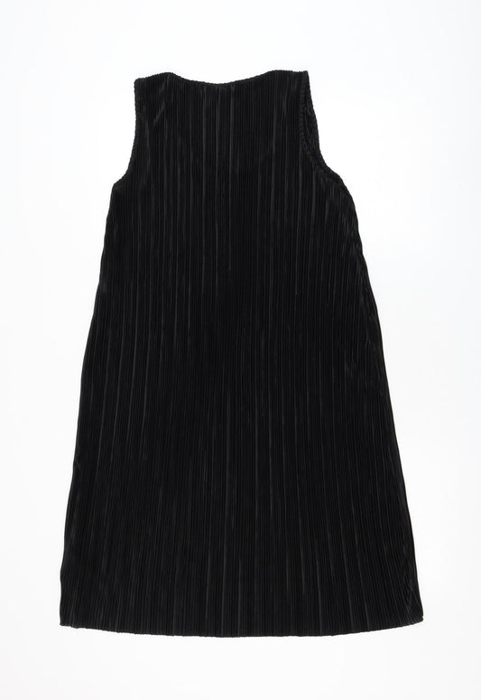 H&M Womens Black Polyester Shift Size S Round Neck Pullover