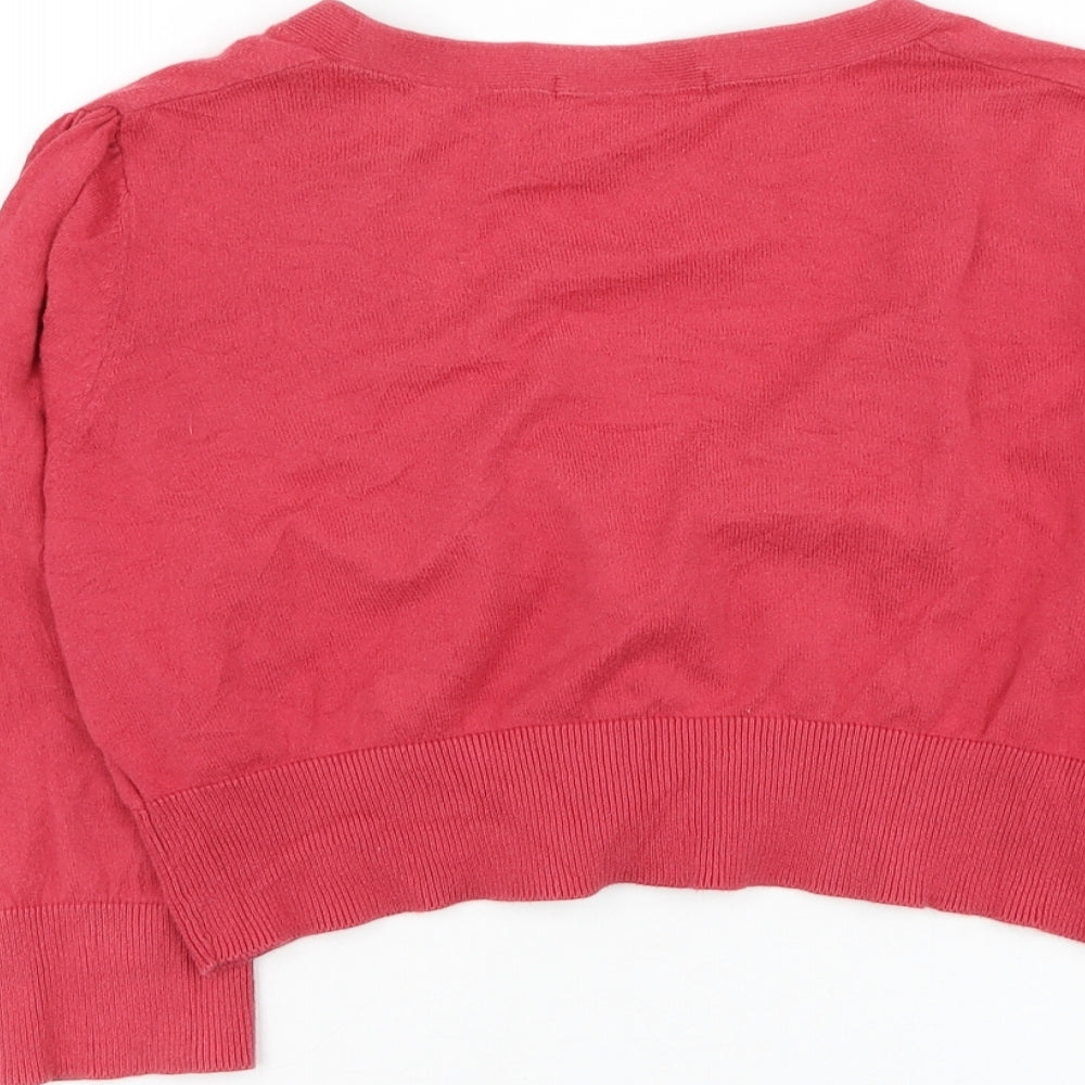 Womens UK Size 14 Marks and Spencer Red Cardigan Jumper
