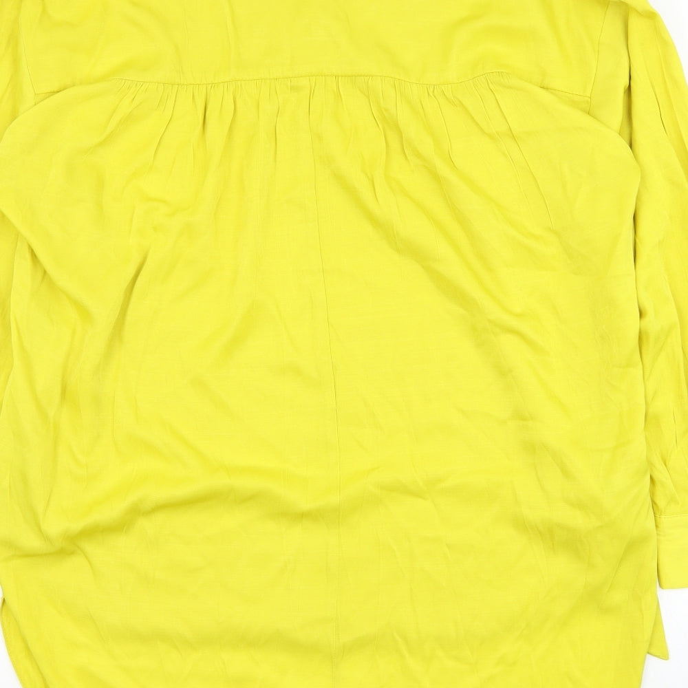 Primark Womens Yellow Polyester Shift Size 14 V-Neck Pullover