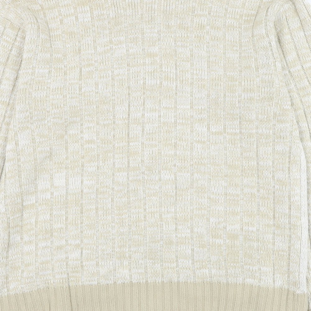 Tom Hagan Mens Brown Round Neck Acrylic Full Zip Jumper Size L