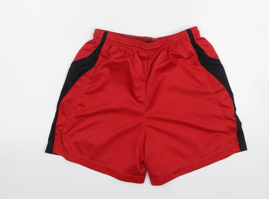 JJB Mens Red Polyester Sweat Shorts Size S L6 in Regular