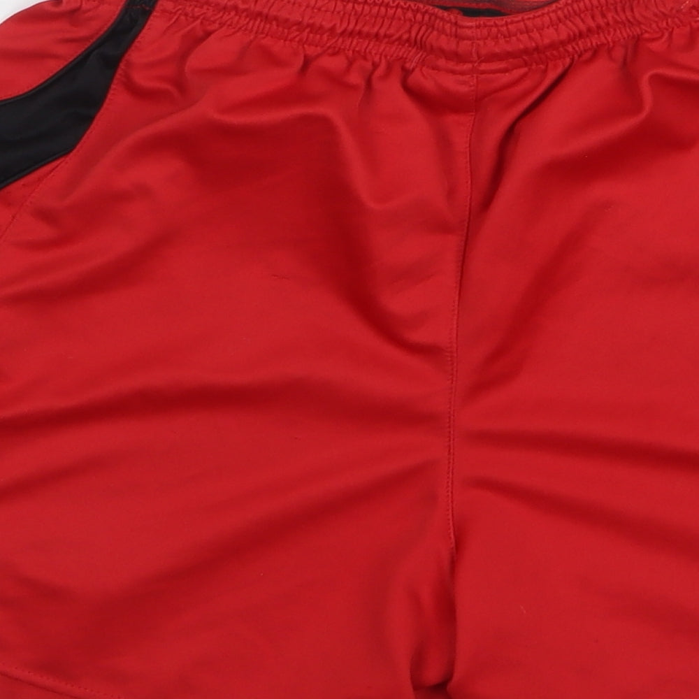 JJB Mens Red Polyester Sweat Shorts Size S L6 in Regular