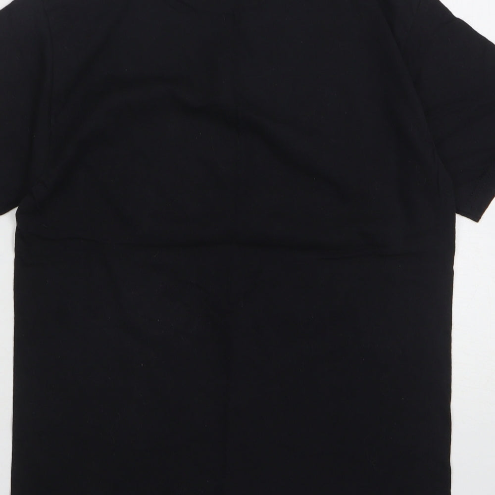Womens UK Size S Fruit of the Loom Black Basic T-Shirt