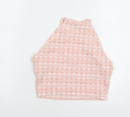 Womens UK Size 8 New Look Pink Cropped Tank