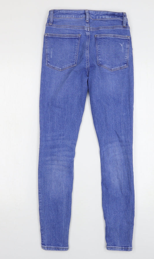 Denim & Co. Womens Blue Cotton Skinny Jeans Size 8 L28 in Regular