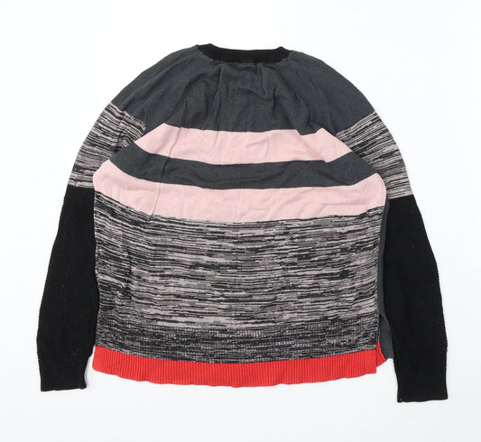 NEXT Womens Multicoloured Round Neck Striped Viscose Pullover Jumper Size 12