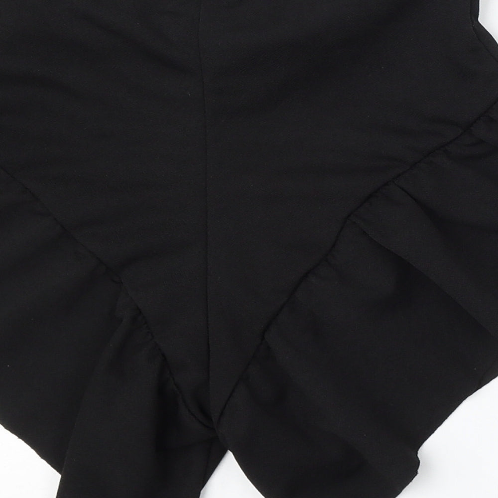 PRETTYLITTLETHING Womens Black Polyester Bermuda Shorts Size 6 L4 in Regular