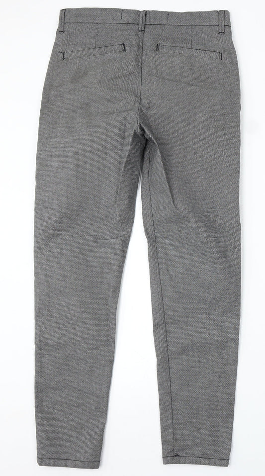 Denim & Co. Womens Grey Geometric Cotton Straight Jeans Size 30 L32 in Regular
