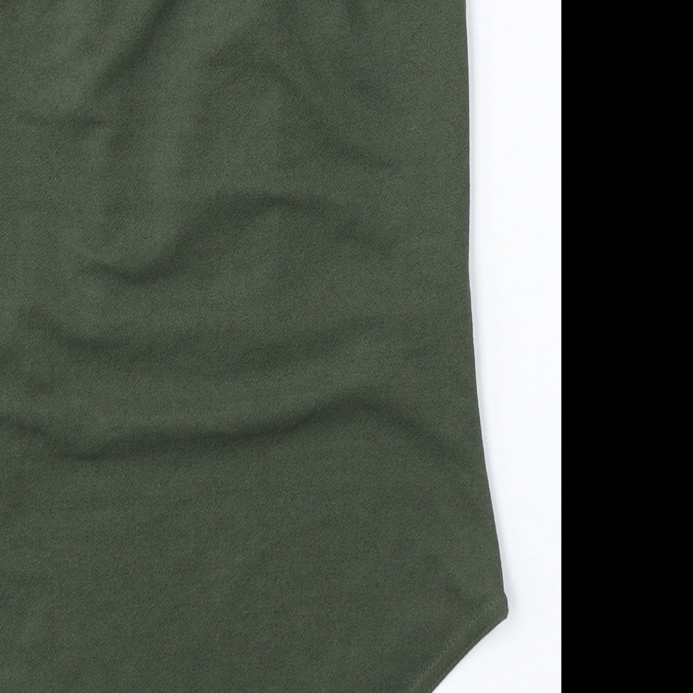 Boohoo Womens Green Polyester Bodysuit One-Piece Size 8 Snap