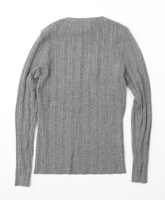 Primark Womens Grey Round Neck Polyester Pullover Jumper Size M