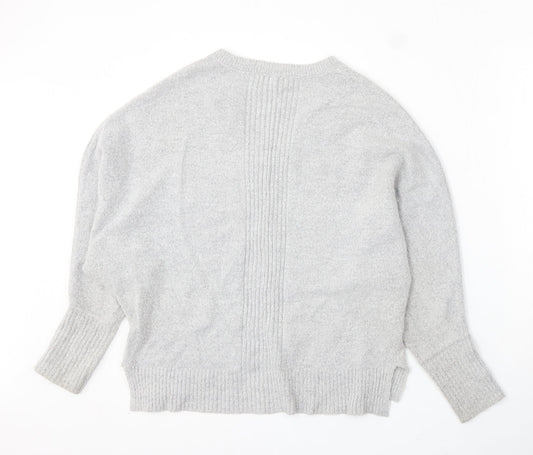 River Island Womens Grey V-Neck Acrylic Pullover Jumper Size 10