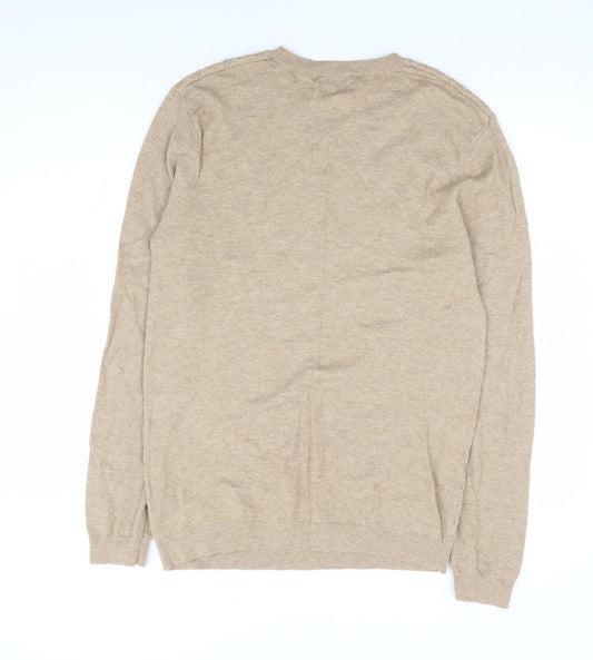 ASOS Mens Brown Round Neck Nylon Pullover Jumper Size M