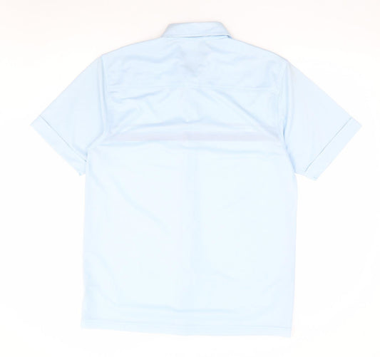 Mens UK Size S Innocentimens Collentions Blue Button-Up Short Sleeve Casual Shi