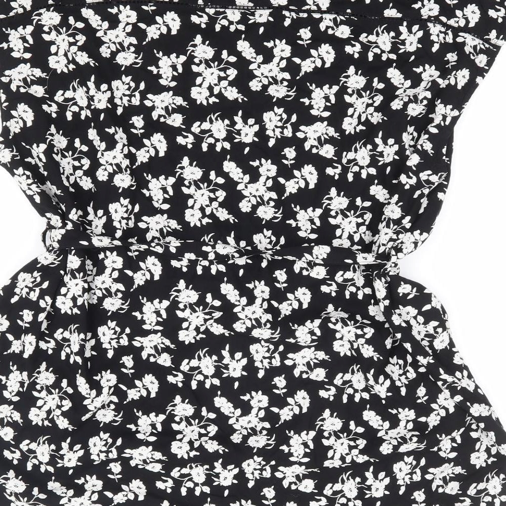 Womens UK Size M JoJo Maman Bébé Black Jersey Blouse