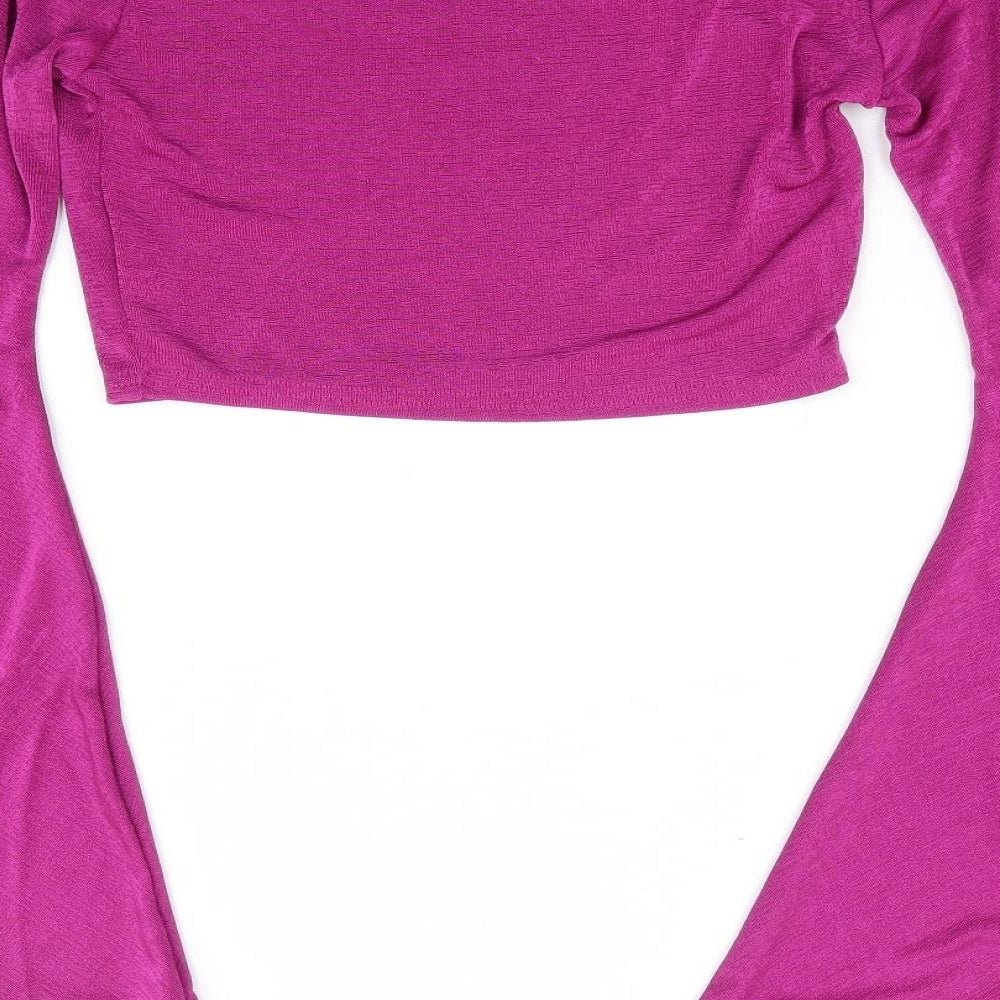 Womens UK Size 6 Nasty Gal Purple Cropped T-Shirt