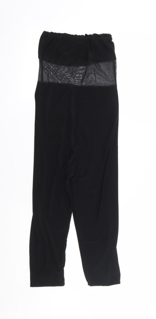 PRETTYLITTLETHING Womens Black Polyester Jumpsuit One-Piece Size 6 L18 in
