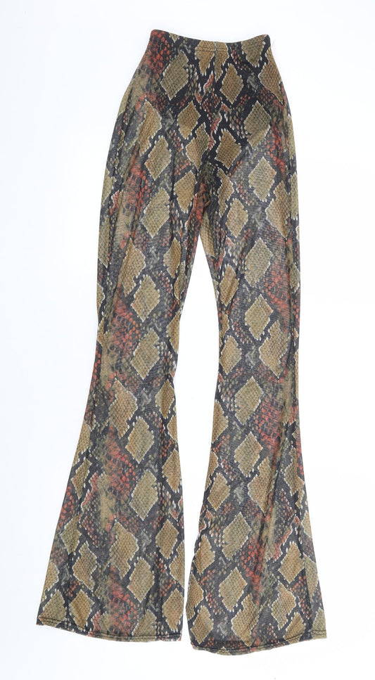 Womens UK Size 4 PRETTYLITTLETHING Regular Fit Green Trousers