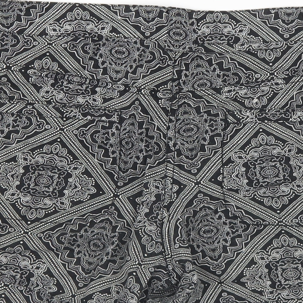 Dorothy Perkins Womens Black Geometric Polyester Hot Pants Shorts Size 10 L3 in Regular