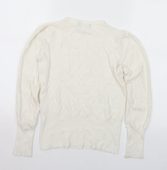 Womens UK Size 8 Marks and Spencer White Pullover Jumper