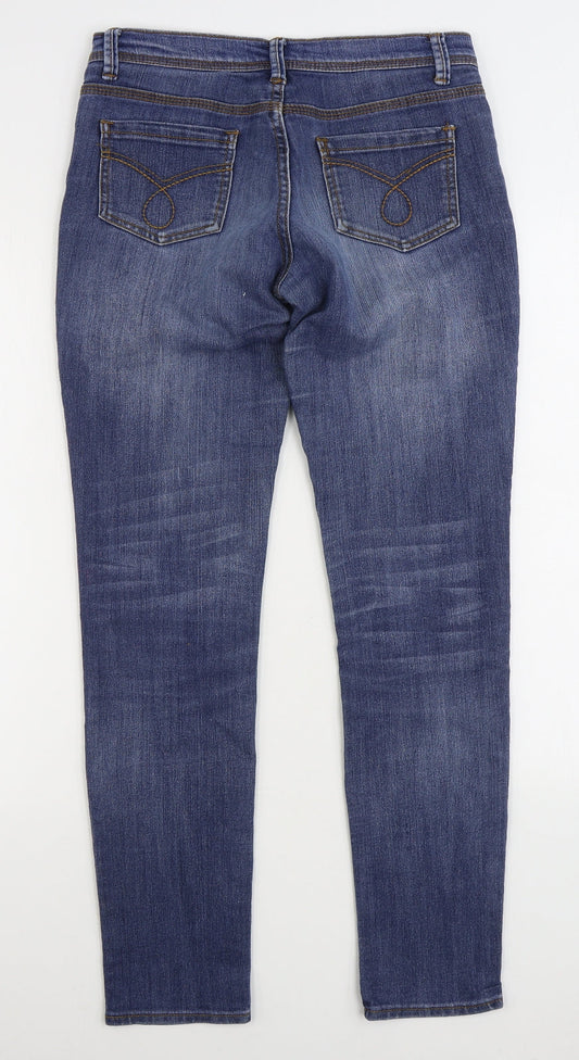 Denim & Co Womens Blue Cotton Skinny Jeans Size 10 L30 in Regular Zip