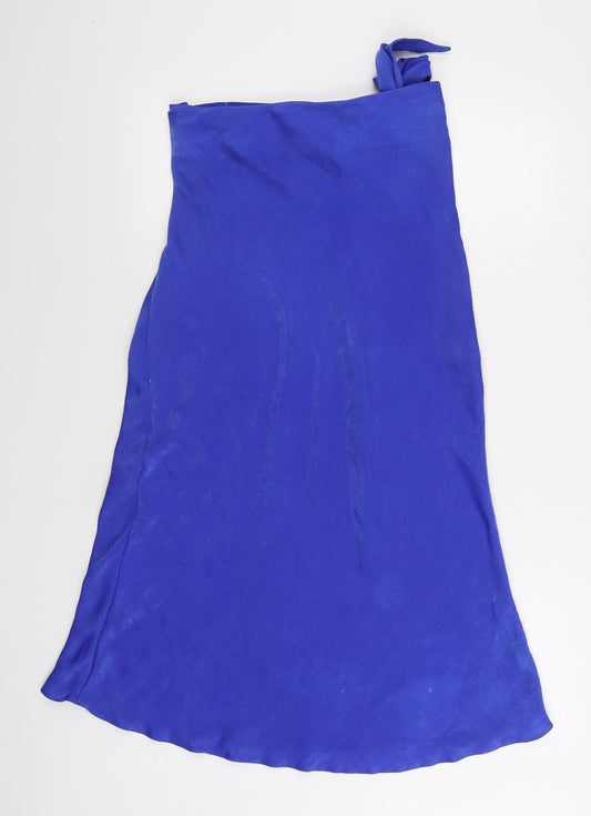 F&F Womens Blue Polyester Straight & Pencil Skirt Size 12 Zip