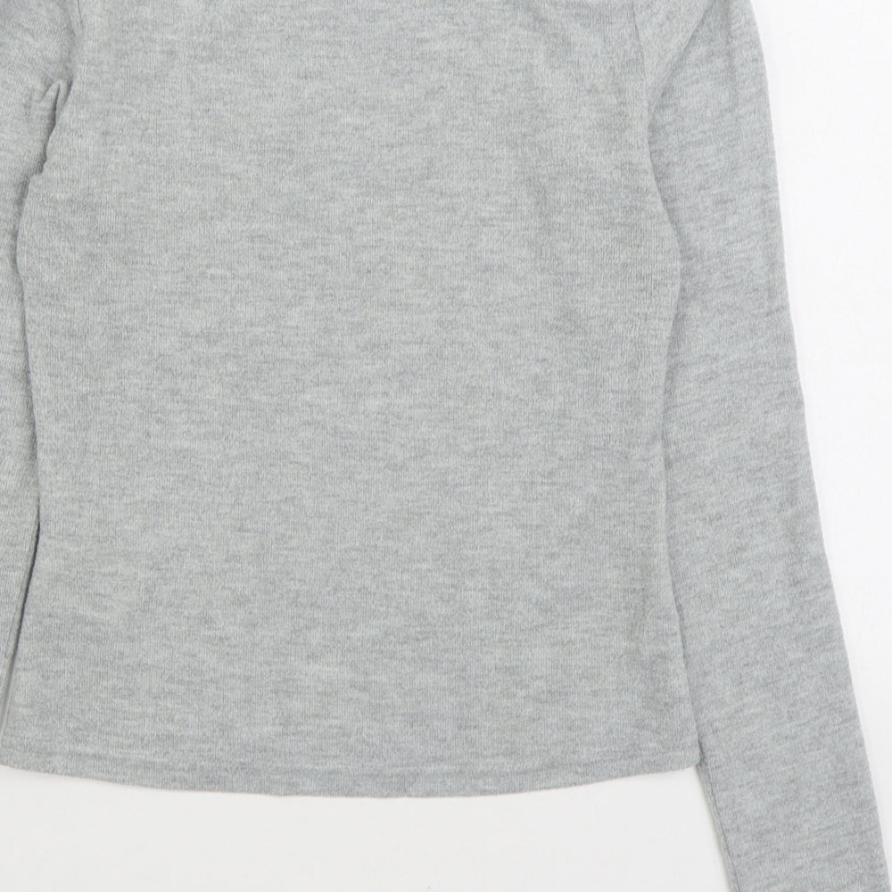 H&M Womens Grey Polyester Pullover Sweatshirt Size XS Pullover