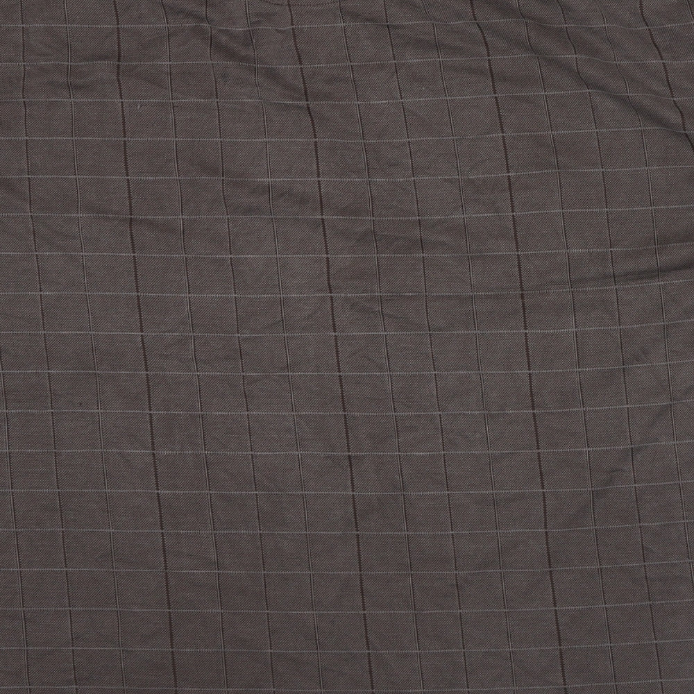 Luxury Mens Brown Check Modal Polo Size 2XL Collared