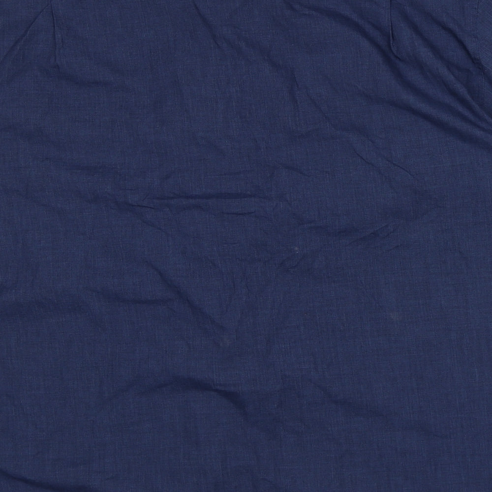 Mens UK Size L Florence and Fred Blue Button-Up Short Sleeve Casual Shirt