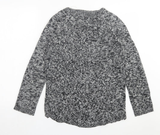 Heart & Soul Womens Grey Crew Neck Acrylic Pullover Jumper Size 12