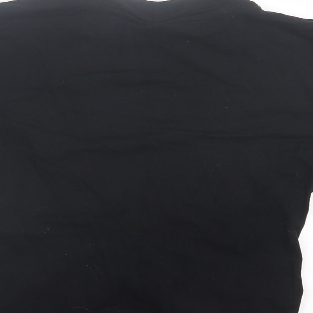 Womens UK Size 6 Topshop Black Cropped T-Shirt
