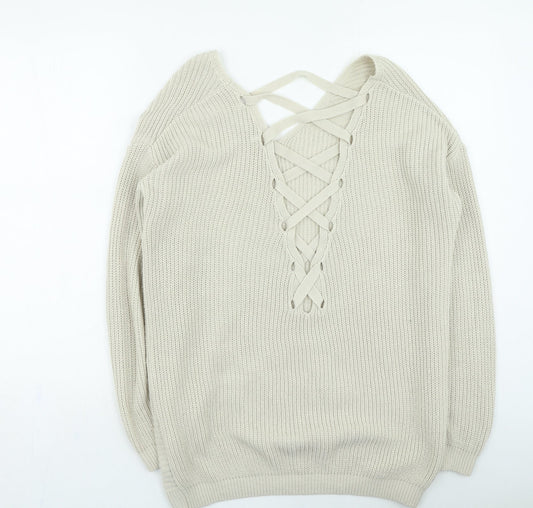 Womens UK Size 8 NEXT Beige Pullover Jumper