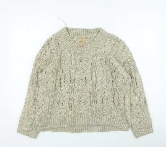 Womens UK Size 10 Aphorism Beige Pullover Jumper