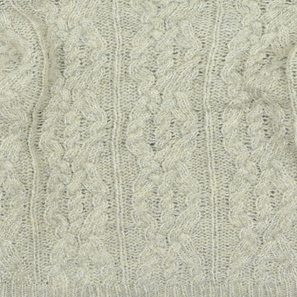 Aphorism Womens Beige Round Neck Acrylic Pullover Jumper Size 10