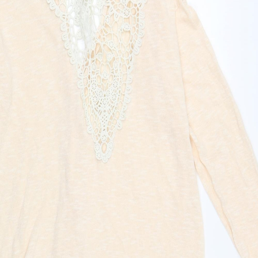 F&F Womens Pink V-Neck Acrylic Cardigan Jumper Size 14