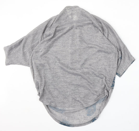 Apricot Womens Grey Round Neck Geometric Polyester Pullover Jumper Size S