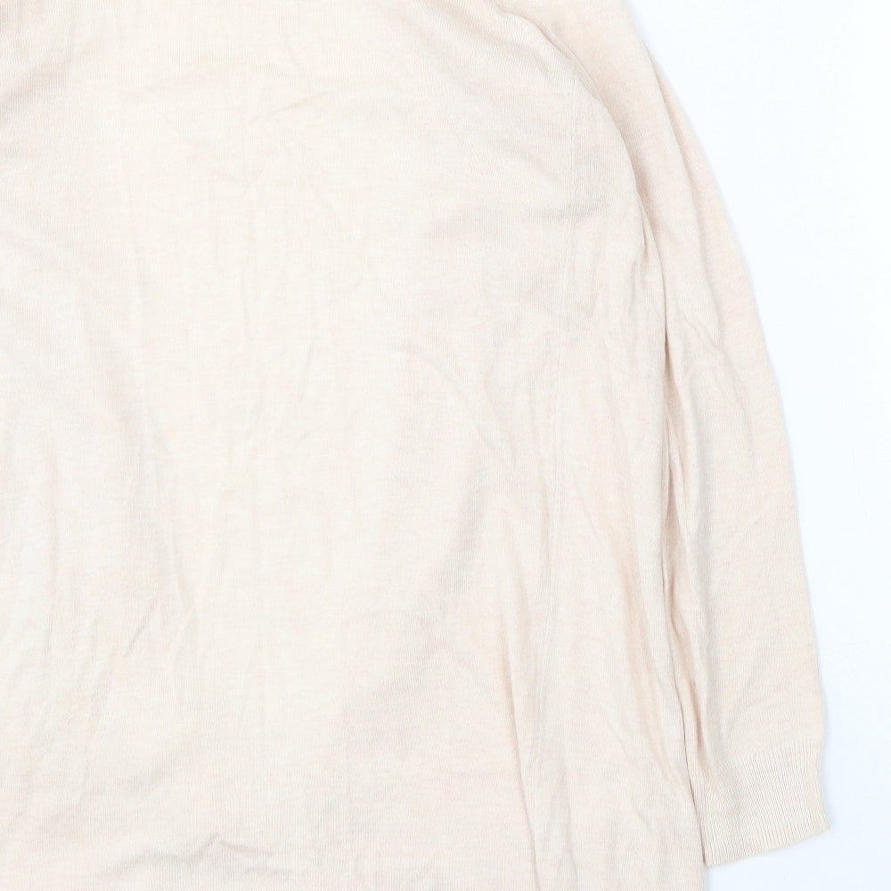 F&F Womens Pink V-Neck Polyester Cardigan Jumper Size L