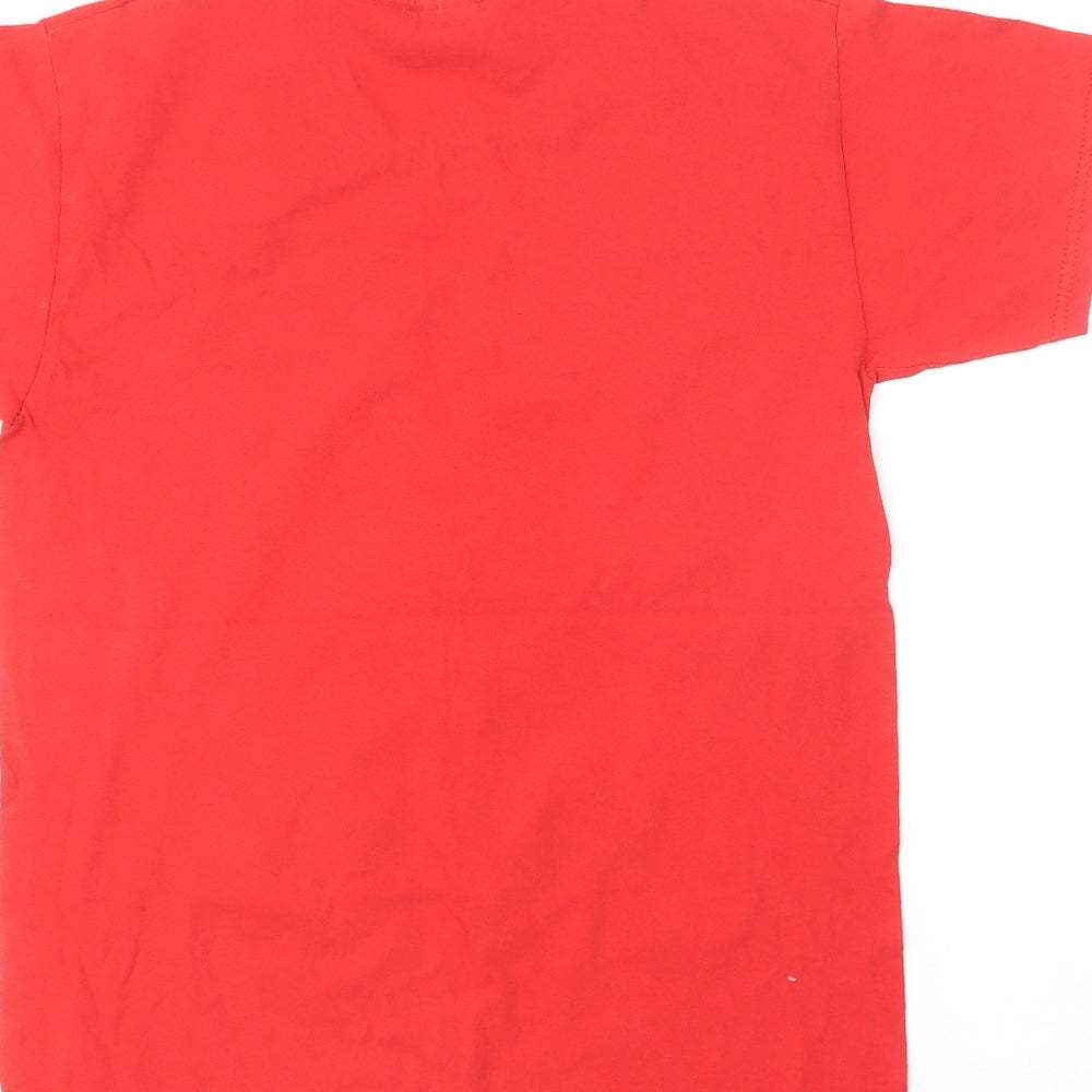 Womens UK Size S Fruit of the Loom Red Basic T-Shirt