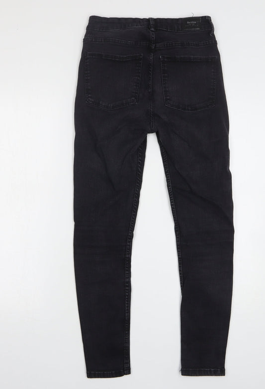 Bershka Womens Black Cotton Skinny Jeans Size 10 L26 in Regular