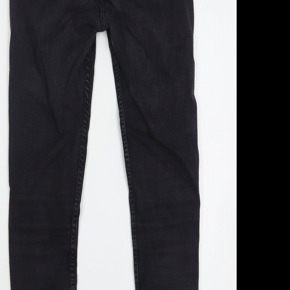 Bershka Womens Black Cotton Skinny Jeans Size 10 L26 in Regular