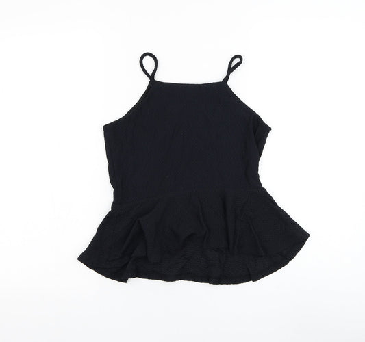 Womens UK Size 10 Topshop Black Basic Tank