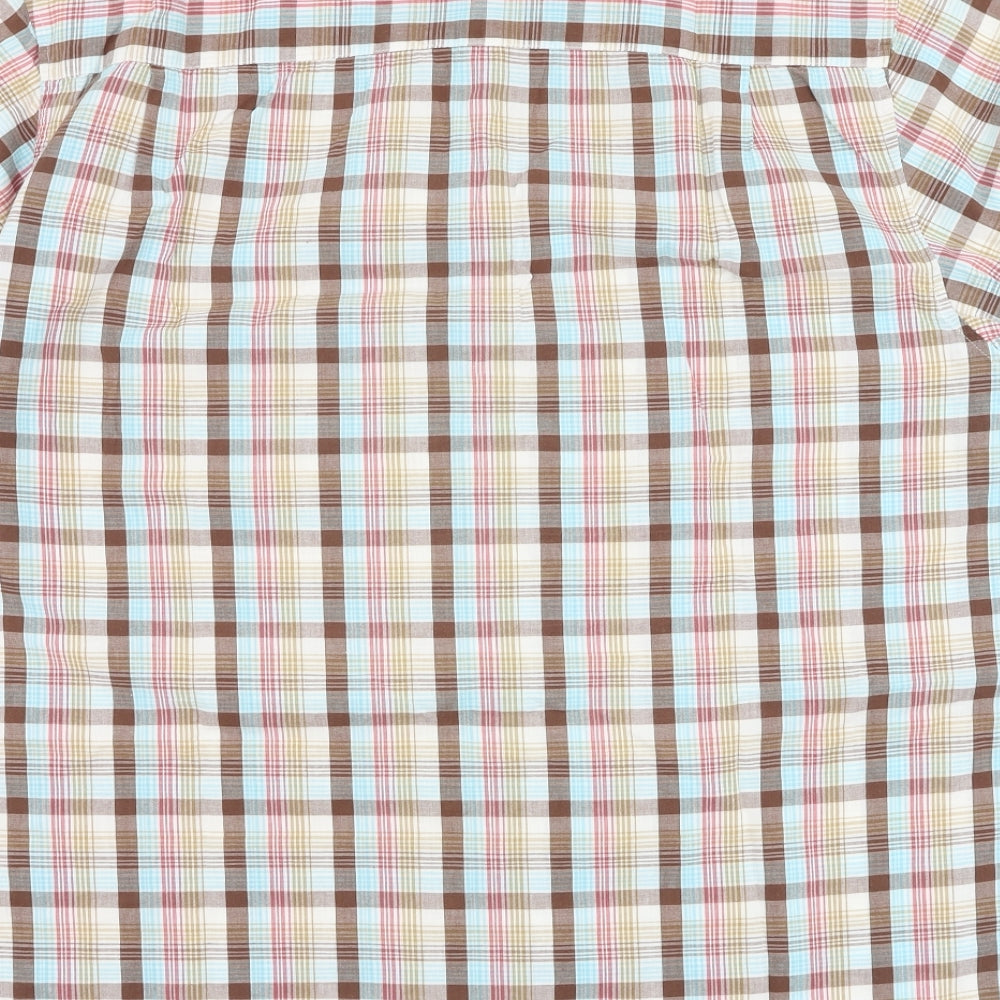 UrbanSpirit Mens White Check Cotton Button-Up Size XL Collared Button