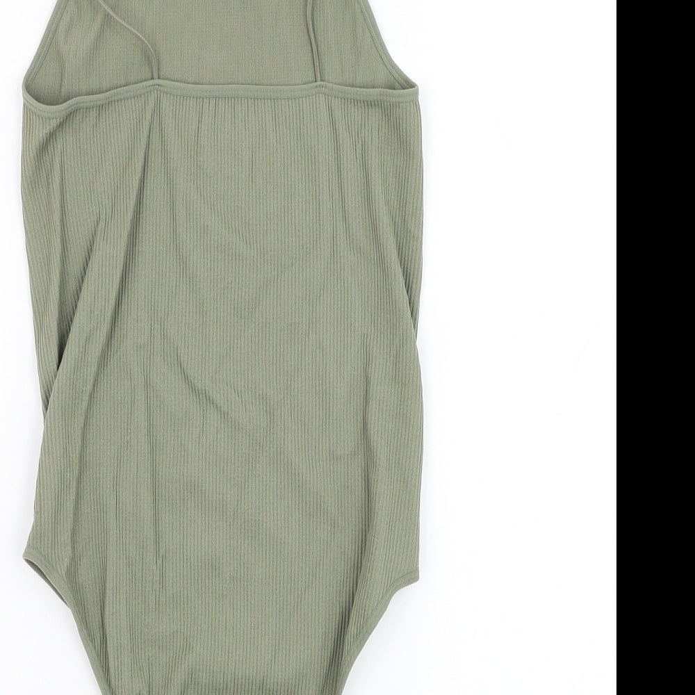 Primark Womens Green Nylon Bodysuit One-Piece Size S Hook & Loop