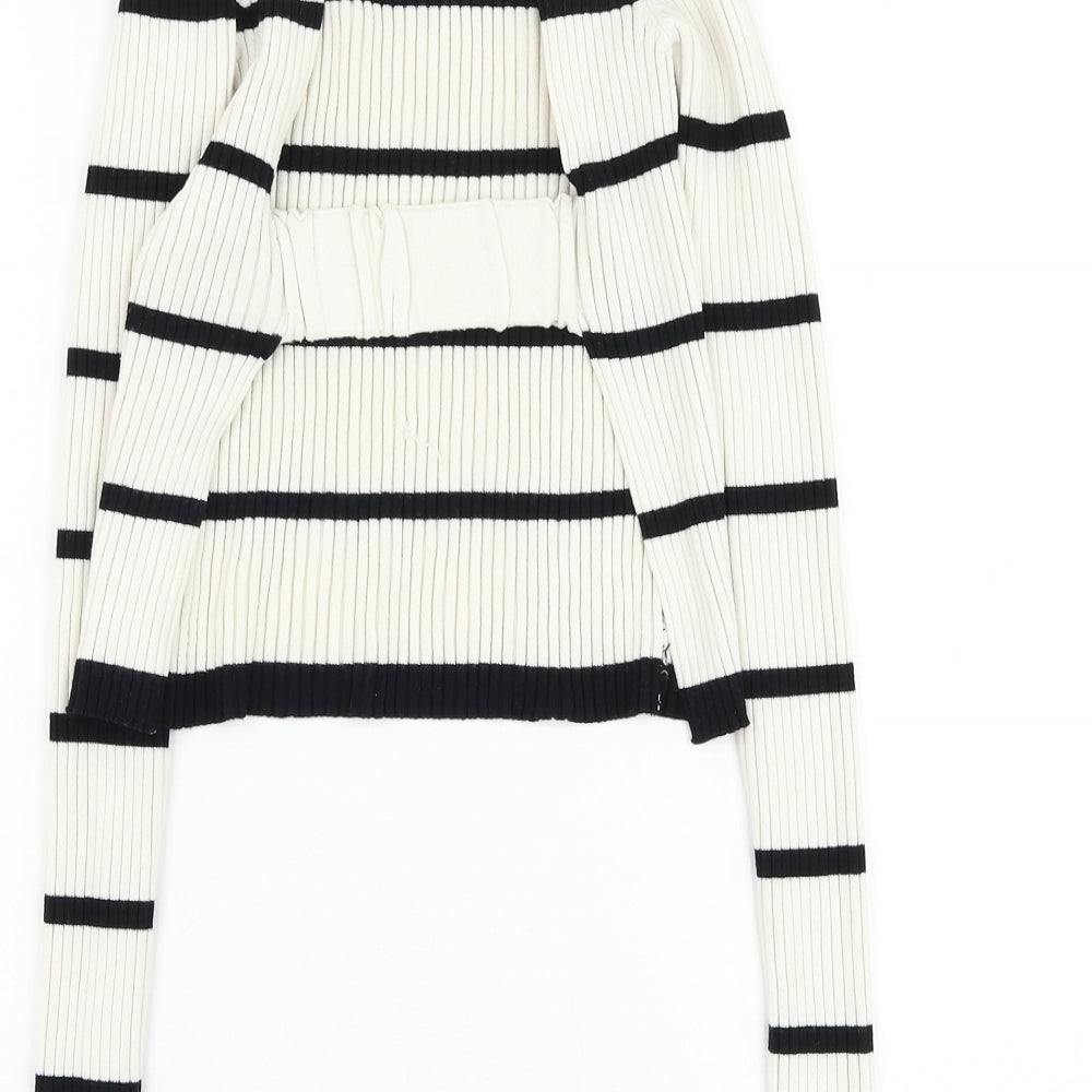 Womens UK Size S Preworn White Pullover Jumper