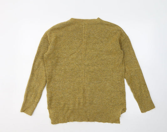 Womens UK Size S Papaya Yellow Pullover Jumper