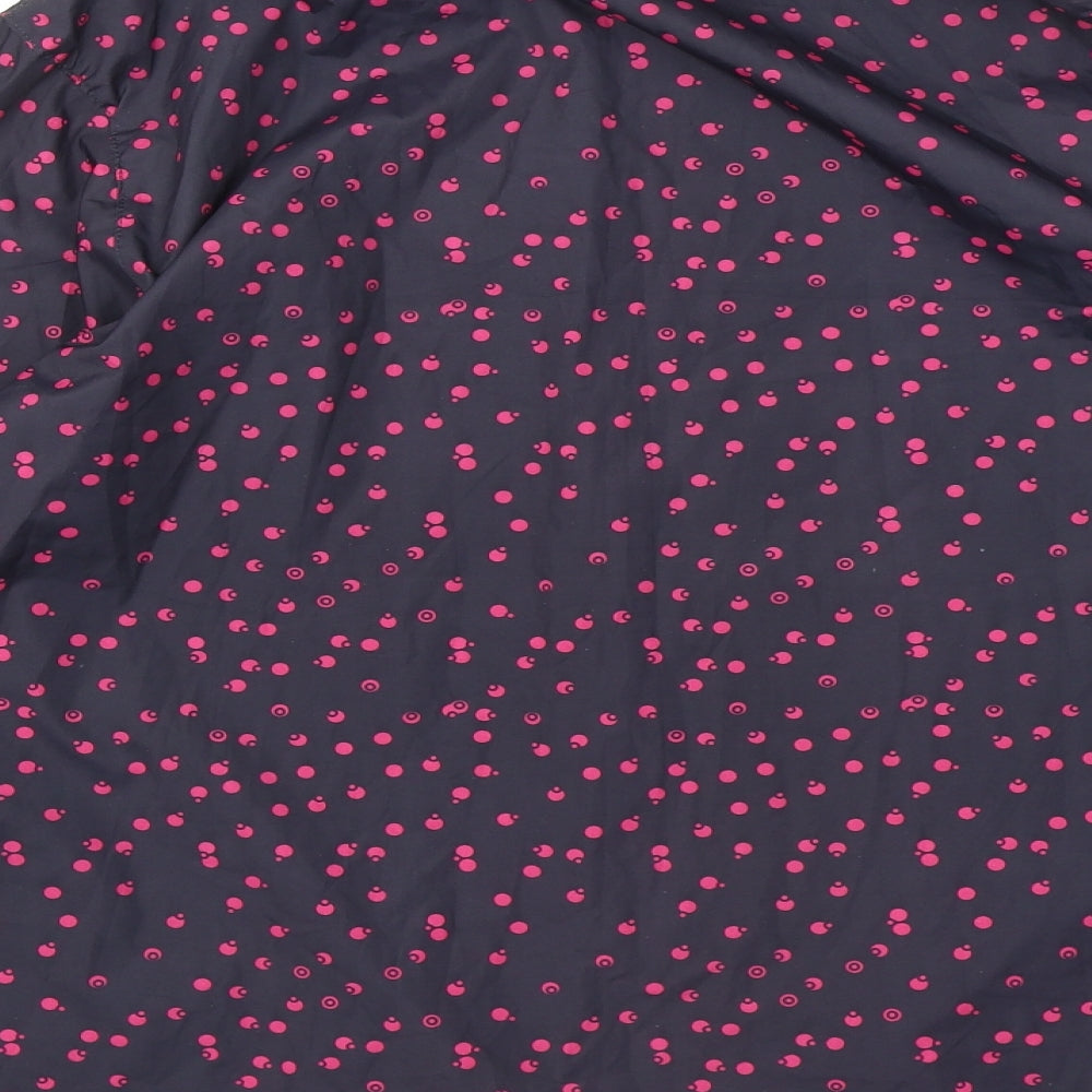 Denim & Co. Womens Blue Geometric Jacket Coat Size 14